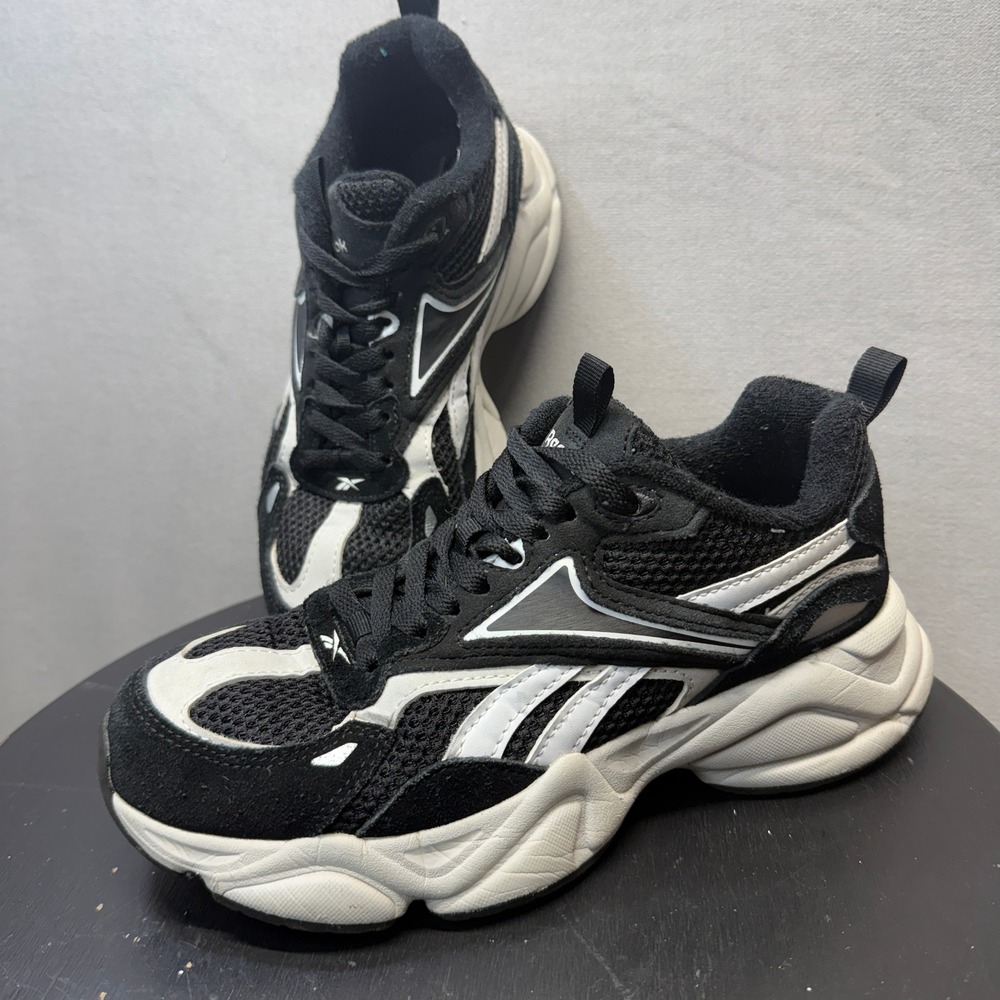 Reebok Royal Bridge 3 Sneakers Women 9 Black White China Mesh Chunky Dad Shoes
